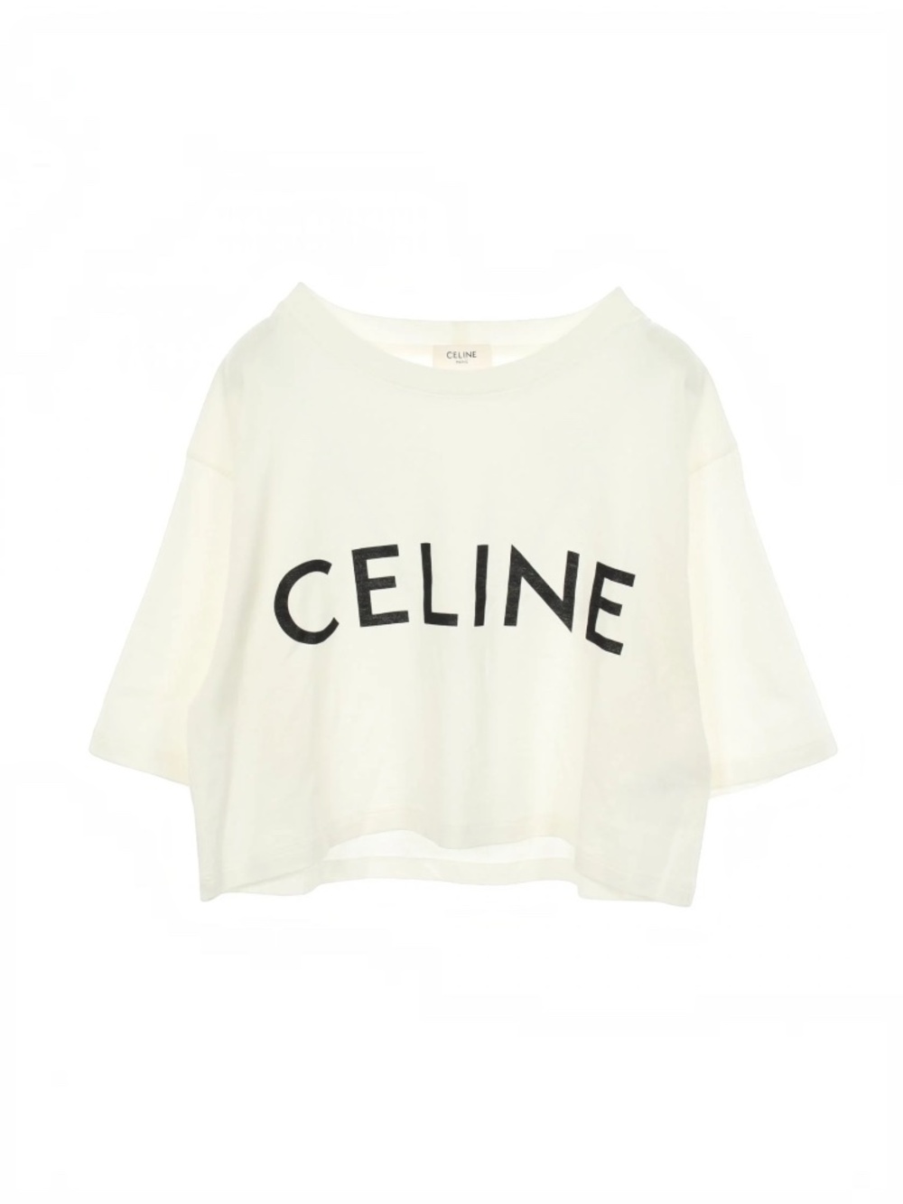Celine Logo Cropped Tee